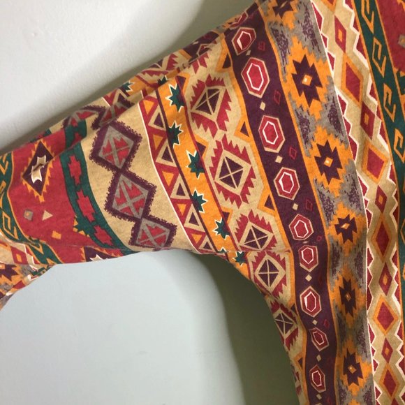 Vintage 90's Southwestern Fringe Tunic V-Neck 2X - Picture 6 of 9